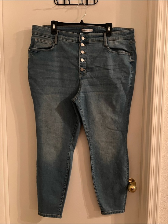Nine West Denim - Nine West Women’s 20W High Rise Skinny Jeans Light Wash Button Fly Stretch